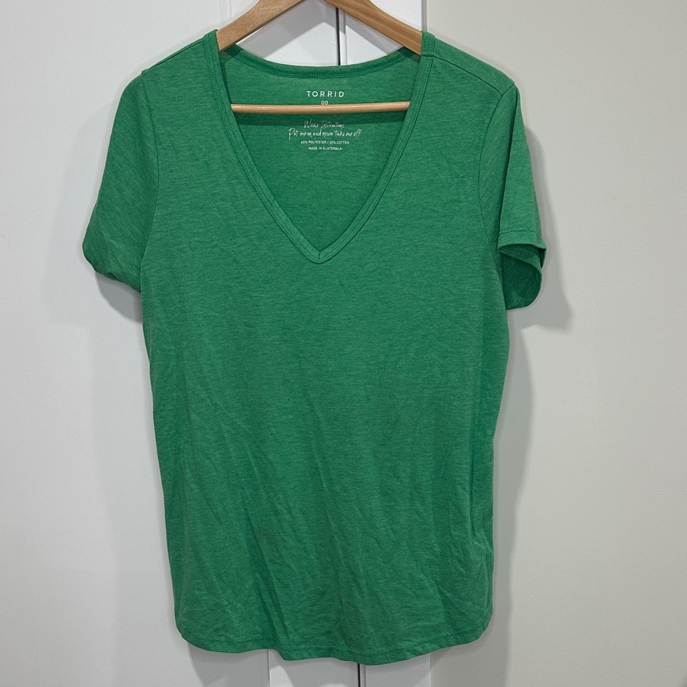 Torrid Emerald Green V-Neck Tee